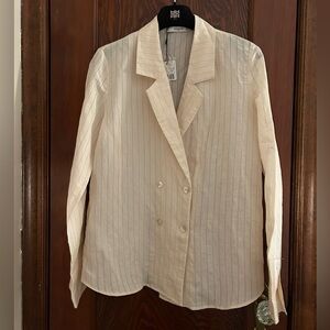 Double Breasted Pinstripe Mango Shirt XS